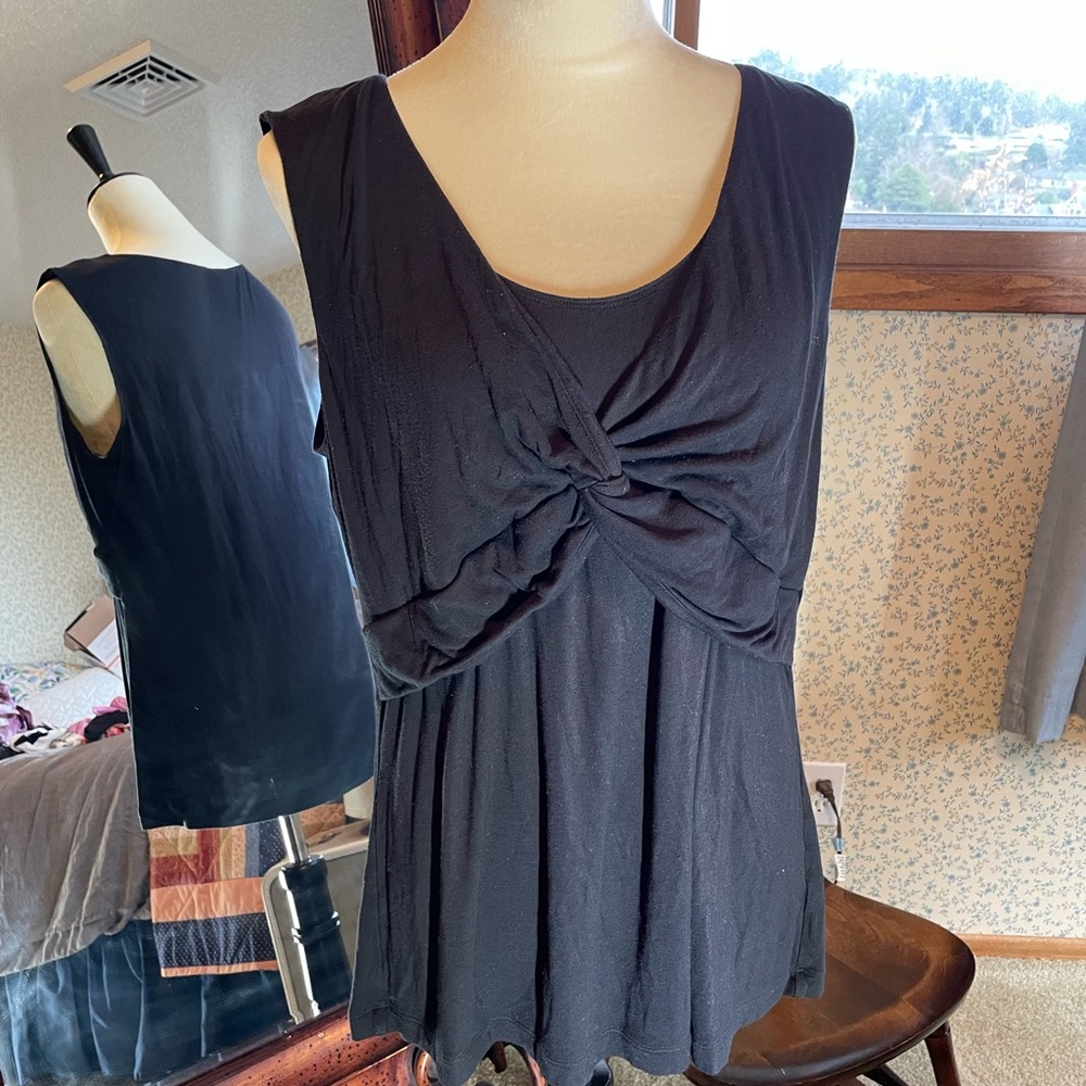 CAbi • Black Show-Off Tee Twist Front #3633 XL